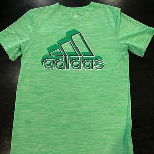 Adidas T-shirt, Boys LG (14/16), Lime Green.